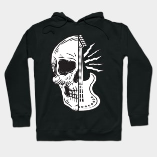 Half Skull Half Guitar Metal Rock Music Fan Hoodie